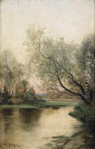 Landskap I Skymning Oil Painting - Wilhelm Behm