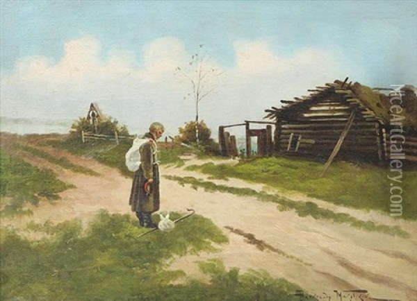 Wandering Figure Oil Painting - Alexandr Vladimirovich Makovsky