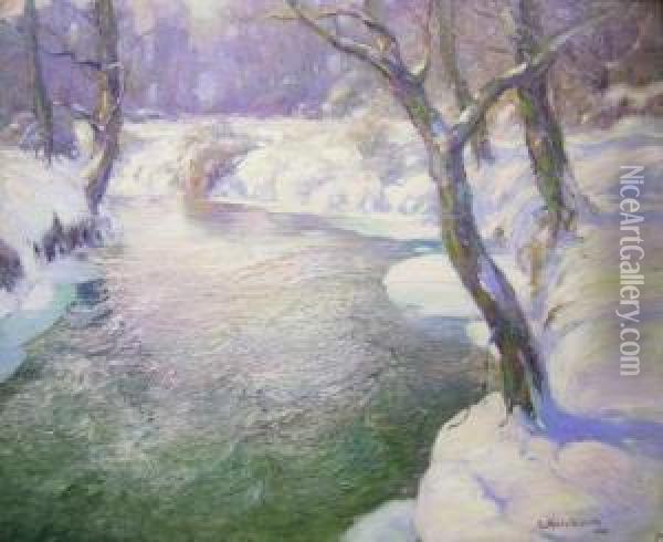 Winter Scene Oil Painting - George Ames Aldrich