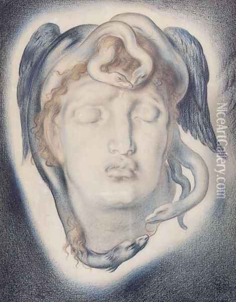 The Head of Medusa Oil Painting - Simeon Solomon
