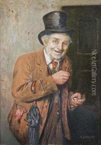 A Pinch Of Snuff Oil Painting - A. Sadler