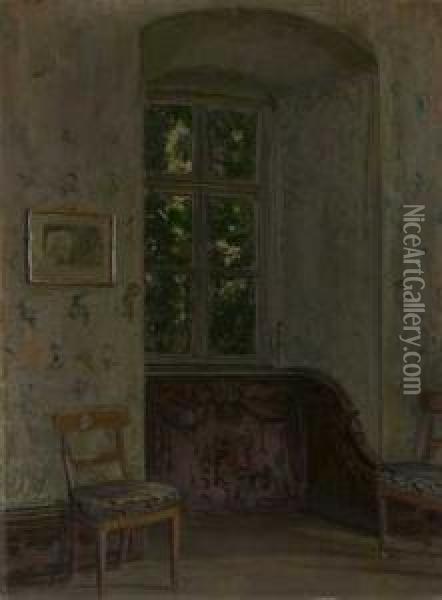 Interieur Mit Fensternische Oil Painting - Franz Hoffmann-Fallersleben