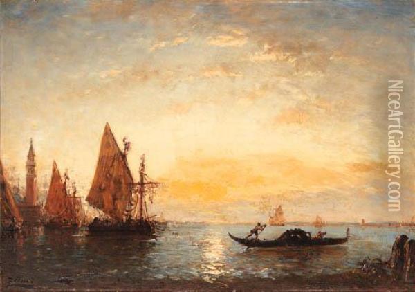 Sunrise Over Venice Oil Painting - Felix Ziem