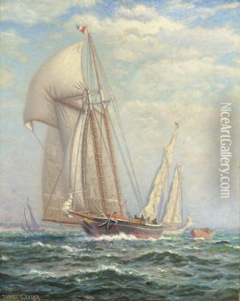 Yachts Racing Oil Painting - James Gale Tyler