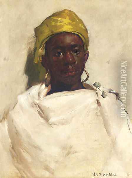 Portrait of a Moroccan Youth Oil Painting - Theodore Wendel