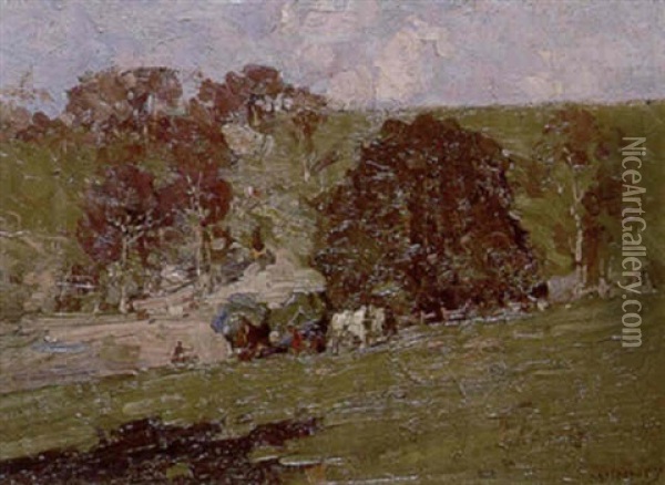 Ploughing The Paddock Oil Painting - William Beckwith Mcinnes