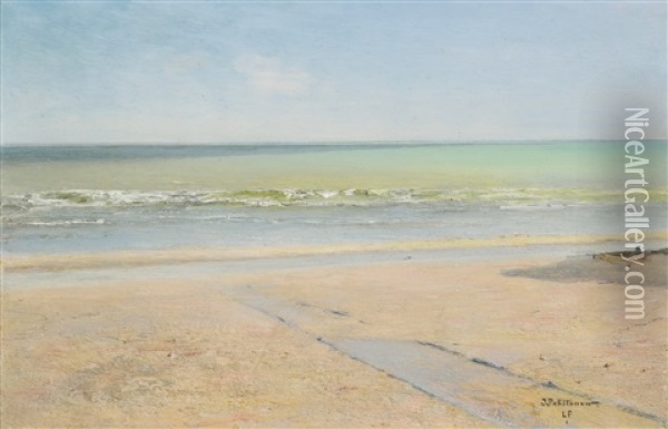 Beach Scene In La Panne Oil Painting - Ivan Pavlovich Pokhitonov