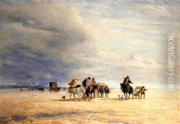 Lancaster Sands Oil Painting - David Cox the Elder