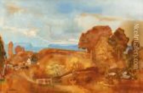 Hudson Valley Oil Painting - Arthur Bowen Davies