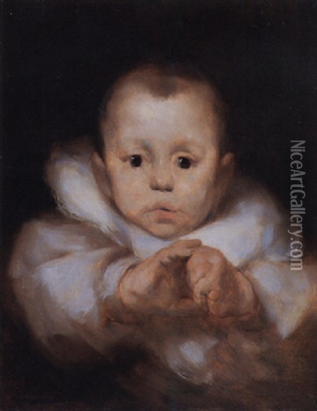 The Infant Oil Painting - Eugene Carriere