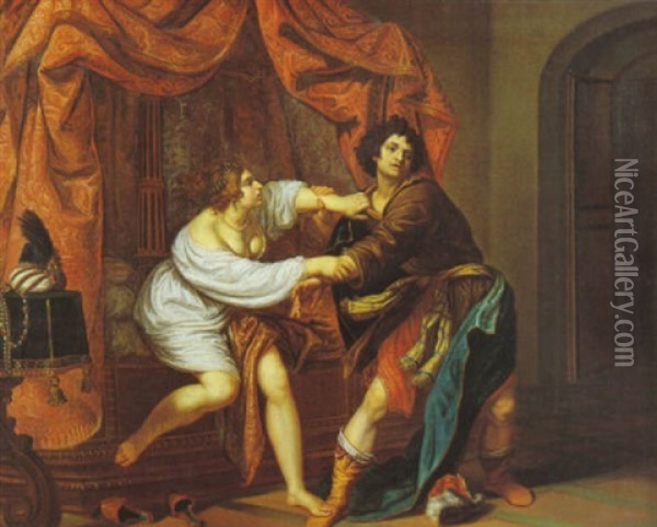 Joseph Und Die Frau Des Potiphar Oil Painting - Ludwig Rudolf Ebersold