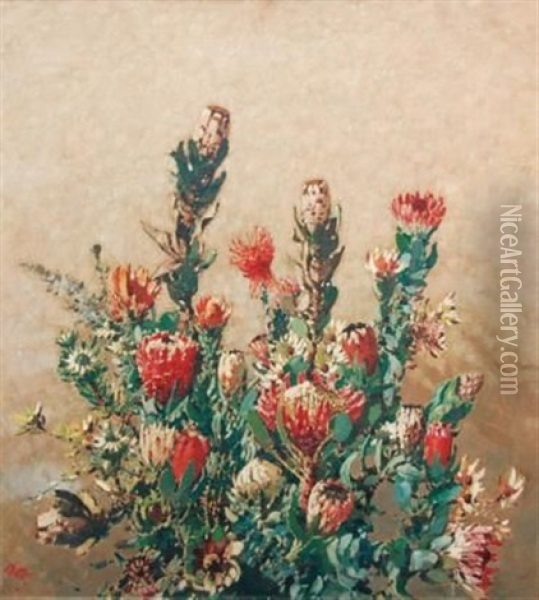 Proteas Oil Painting - Robert Gwelo Goodman