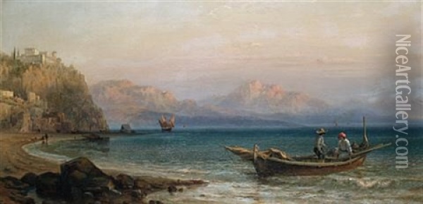 The Gulf Of Palermo, Italy Oil Painting - George Edwards Hering