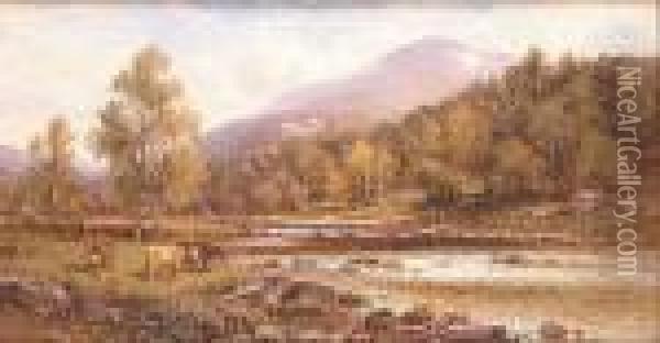 The Lledr, North Wales Oil Painting - Alfred Augustus Glendening