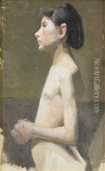 Staende Modell Oil Painting - Marie Kroyer