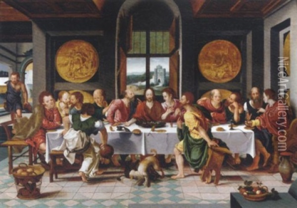 The Last Supper Oil Painting - Pieter Coecke van Aelst the Elder