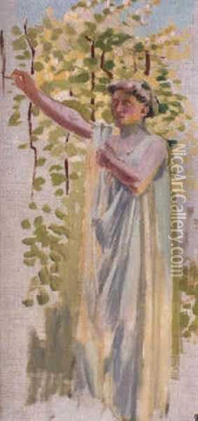 Femme Drapee A L'antique Au Jardin Oil Painting - Maurice Denis
