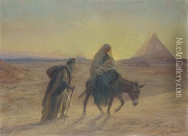 The Flight Into Egypt Oil Painting - Eugene Alexis Girardet