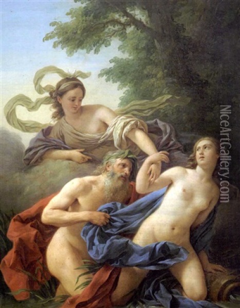 La Metamorphose D'alphee Et D'arethuse (from Ovide, Les Metamorphoses, V, 572) Oil Painting - Louis Jean Francois Lagrenee