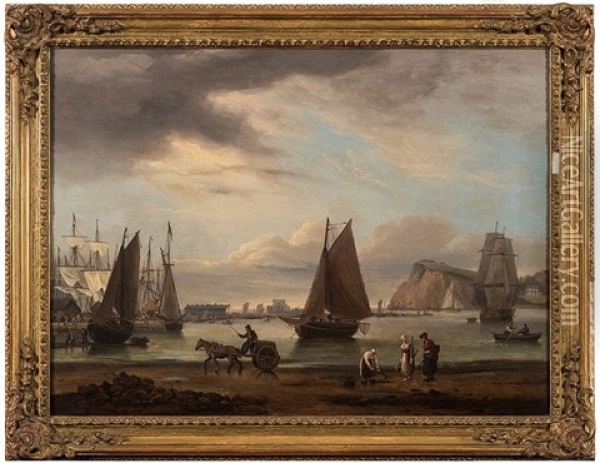 Teignmouth Harbour Oil Painting - Thomas Luny