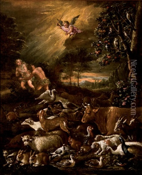 Expulsion Del Paraiso Oil Painting - Francesco Bassano