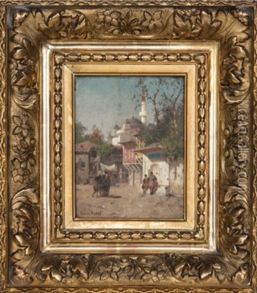 Une Vue De Constantinople Oil Painting - Germain Fabius Brest