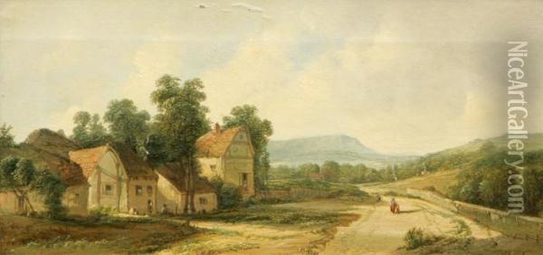 Landskap Med Vag Oil Painting - A.H. Vickers
