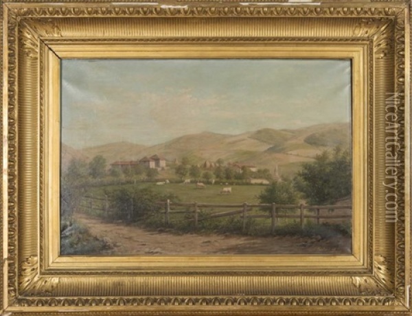 Vue Du Bourbonnais Oil Painting - Helene Pourra Anselmier