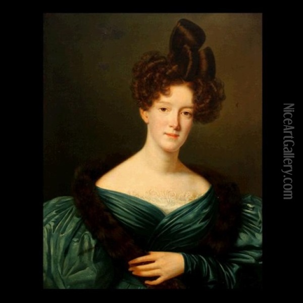 Portrait Of Mrs. Samuel Bell Oil Painting - Jean Joseph Vaudechamp