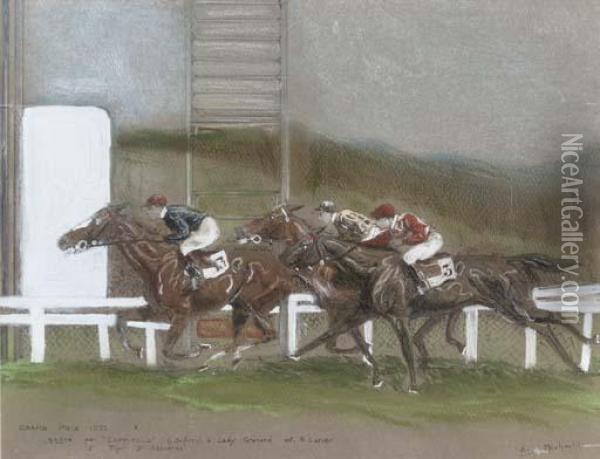 The Last Fence, The Grand National Oil Painting - William Verner Longe