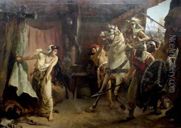 La muerte de sisara Oil Painting - Ramon Tousquets y Maignon