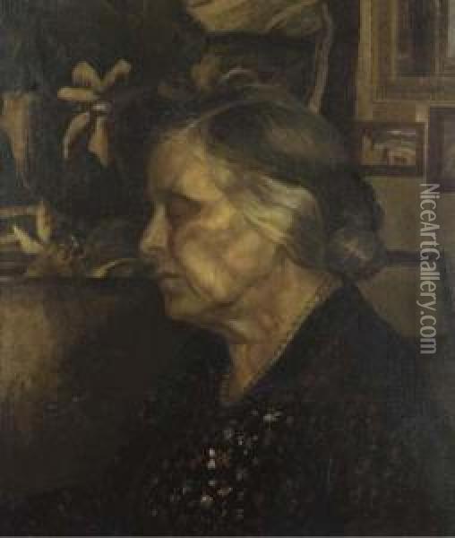 Portrait Of The Artist's Mother Oil Painting - Hilda Carline