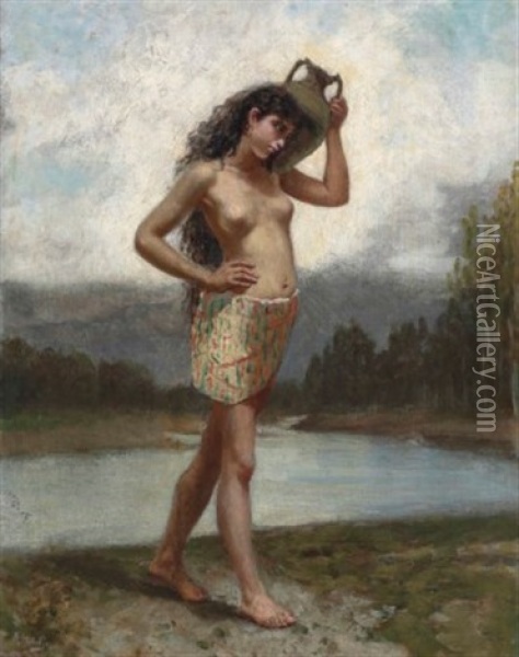 The Water-carrier Oil Painting - Felix Resurreccion Hidalgo