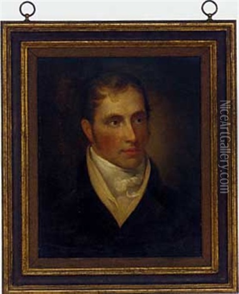 Portrait Of William Williamson In A Brown Coat Oil Painting - Samuel Williamson