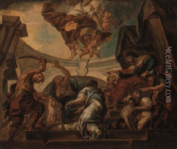 The Judgement Of Solomon Oil Painting - Robert Jacques Francois Faust Lefevre