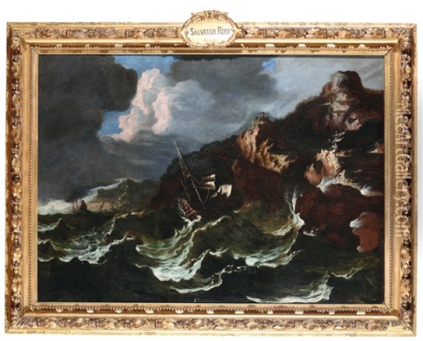 Tempesta Di Mare Oil Painting - Matthieu Van Plattenberg