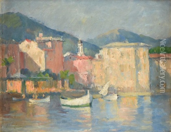 Port Scene Oil Painting - Julio Eduardo Fossa-Calderon