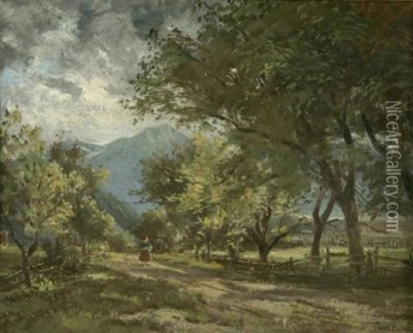 Kochelsee Mit Herzogstand Oil Painting - Joseph Hahn