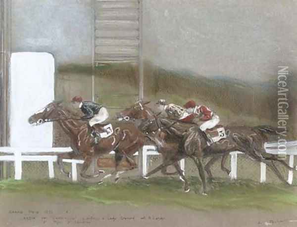 The last fence, The Grand National, 1902 Oil Painting - William Verner Longe