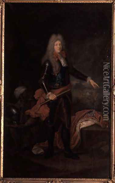 Friedrich I, Duke of Sachsen-Gotha-Altenburg, 1711 Oil Painting - Christian Schilbach