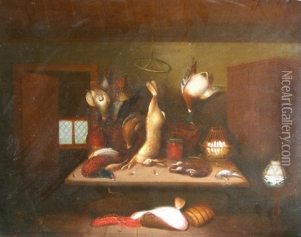 Still Life With Game And Fish Oil Painting - Benjamin Blake