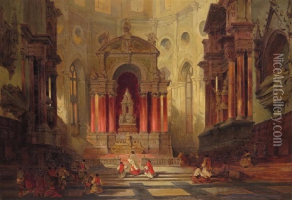 Santi Giovanni E Paola, Venice Oil Painting - David Roberts