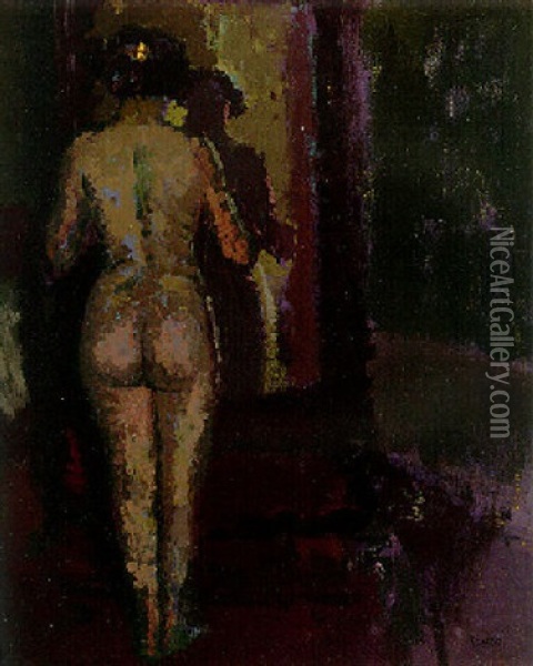 Nude At Mirror (sally) Oil Painting - Walter Sickert