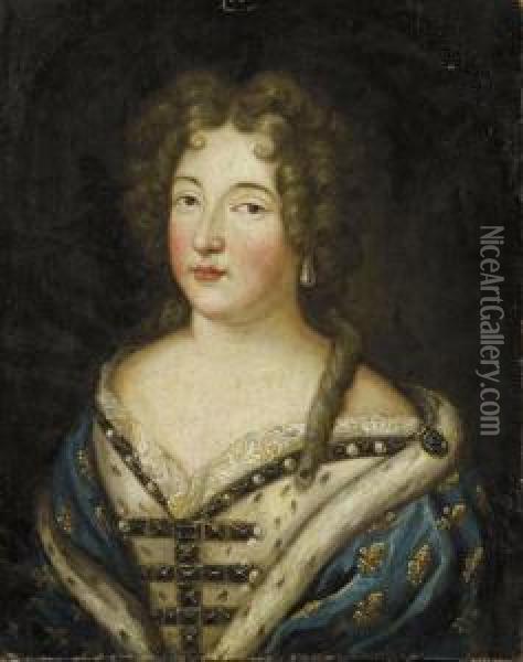 Portrait De Marie-therese D'autriche, Reine De France Oil Painting - Charles Beaubrun