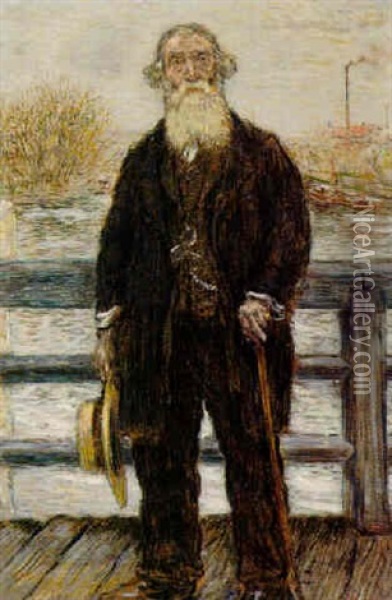 Portrait Of A Man (camille Pissarro?) Oil Painting - Jean Francois Raffaelli