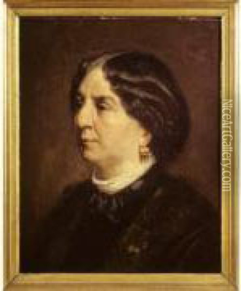 Portrait De George Sand Oil Painting - Gustave Ricard