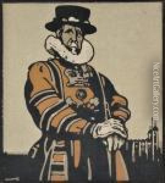The Royal Yeoman Of The Guard Oil Painting - William Nicholson