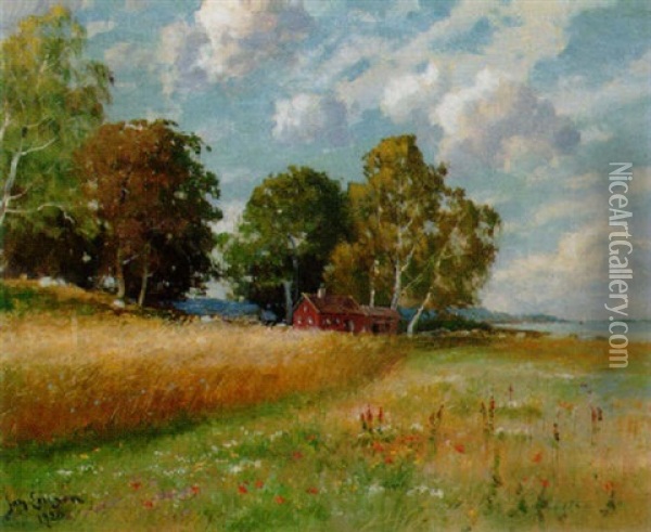 Sommarang Vid Havet Oil Painting - Johan Ericson