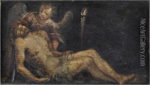 Cristo Morto Con Un Angelo Oil Painting - Paolo Veronese (Caliari)