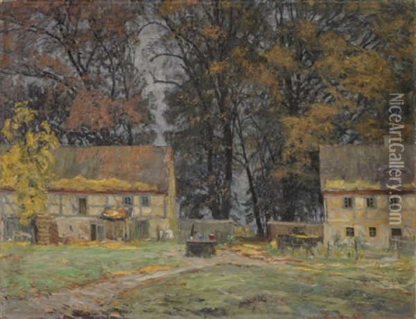 Das Alte Hellergut (herbst) Oil Painting - Otto Altenkirch